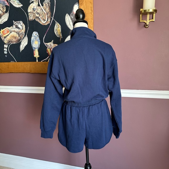 Victoria’s Secret On Point Navy Blue Fleece and Cotton Romper NWT Size Medium - Picture 2 of 9